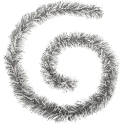 GUIRLANDE DE NOEL BRIN MIXTE 100X6X2M ARGENT BLANC