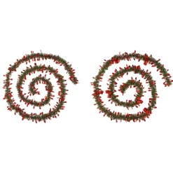 GUIRLANDE DE NOEL VERTE 100X4X2.7M HOUX ROUGE