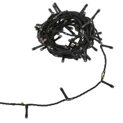 GUIRLANDE ELECTRIQUE EXTERIEUR 80 LED 6M BLANC CHAUD PILES