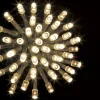 GUIRLANDE EXTERIEUR 10M 100LEDS BLANC CHAUD FIL TRANSPARENT