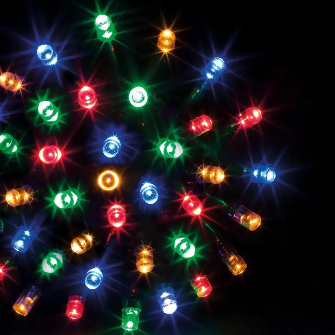 GUIRLANDE EXTERIEUR 10M 100LEDS MULTICOLORE FIL VERT
