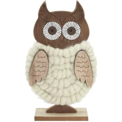 HIBOU A POSER CORPS EN LAINE H22CM