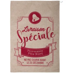 HOTTE PERE NOEL JUTE IMPRIME 50X70CM