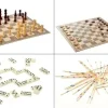 JEU 4 EN 1 DAMES ECHECS DOMINOS MIKADO