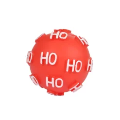 JOUET BALLE NOEL VINYLE SONORE 9CM ROUGE