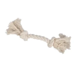 JOUET CORDE AVEC 2 NOEUDS 28CM NATUREL ECRU