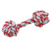 JOUET HALTERE CORDE 2 NOEUDS SUPER RESISTANT 30CM ROUGE BLEU