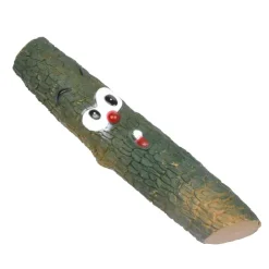 JOUET TRONC D ARBRE VINYLE SONORE 22.5CM BRUN VERT FONCE