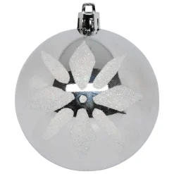 KIT 8 BOULES DE NOEL ARGENT BLANC 8CM