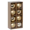 KIT 8 BOULES DE NOEL OR BLANC 8CM