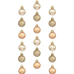 KIT 18 BOULES DE NOEL OR 3CM