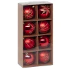KIT 8 BOULES DE NOEL ROUGE OR 8CM