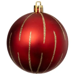KIT 8 BOULES DE NOEL ROUGE OR 8CM