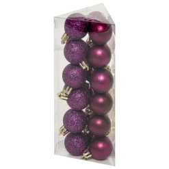 KIT 18 BOULES DE NOEL VIOLET 3CM