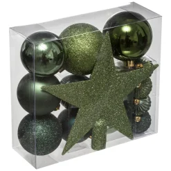 KIT DECO DE SAPIN 18 PIECES OLIVE