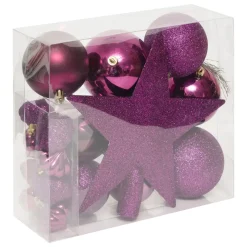 KIT DECO DE SAPIN 18 PIECES VIOLET