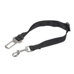 LAISSE DE SECURITE VOITURE REGLABLE NYLON 30 A 50CM NOIR