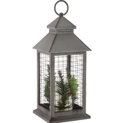 LANTERNE GRILLAGE 3 BOUGIES LEDS