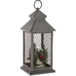 LANTERNE GRILLAGE 3 BOUGIES LEDS