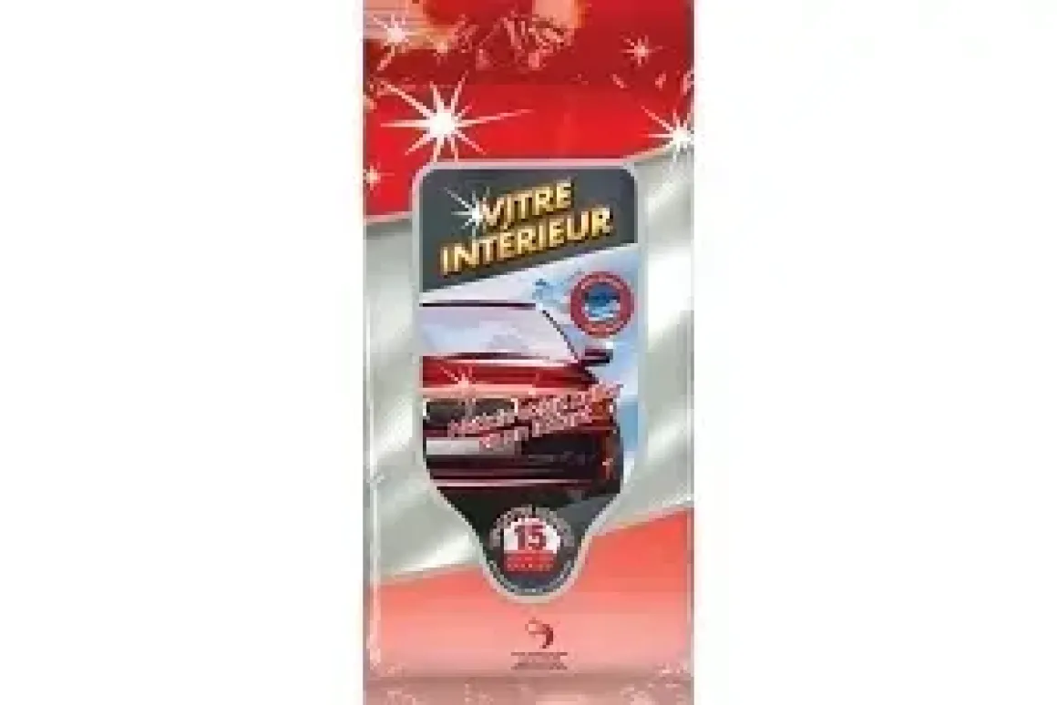LINGETTE NETTOYANT VITRES 15 LINGETTES