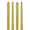 LOT 4 BOUGIES BATONS PAILLETEES OU TWIST 48G OR
