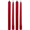 LOT 4 BOUGIES BATONS PAILLETEES OU TWIST 48G ROUGE