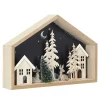 MAISON DECOR BOIS 16XH20CM ET SAPIN AVEC LED