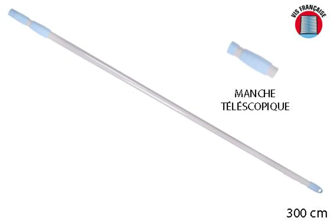 MANCHE METAL GREGE TELESCOPIQUE 3M VIS FRANCAISE