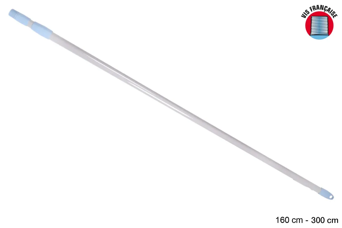 MANCHE METAL TELESCOPIQUE BICOLORE 300CM VIS FRANCAISE