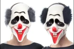 MASQUE CLOWN FOU AVEC CHEVEUX 25X17 CM