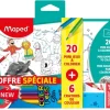 20 MINI JEUX A COLORIER AVEC 6 CRAYONS DE COULEUR