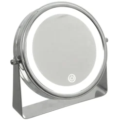 MIROIR LED SUR PIED CHROME