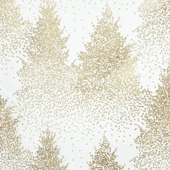 NAPPE BLANC OR IMPRIME SAPIN 140X360CM