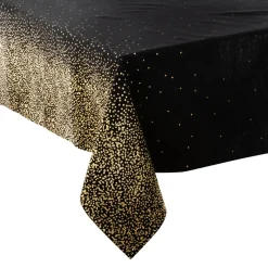 NAPPE IMPRIME LEOPARD NOIR OR 140X240CM