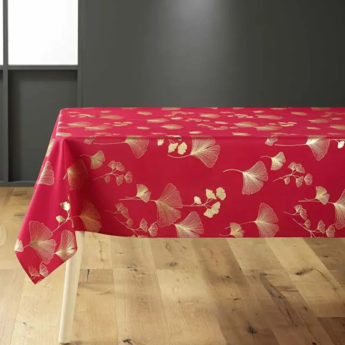NAPPE RECTANGLE 150X300CM POLYESTER BLOOMY ROUGE OR
