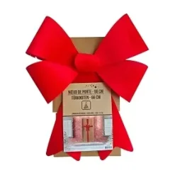 NOEUD DE PORTE ROUGE EFFET VELOURS 66CM