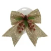 NOEUD PAILLETTES DORE 20X24CM