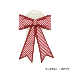 NOEUD 20X24CM STRIE ROUGE BLANC FEUTRE