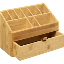 ORGANISEUR 1 TIROIR BAMBOU CUIR