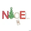 ORNEMENT NOEL 30X2X13.5CM BOIS ROUGE ET VERT