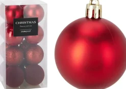 PACK 16 BOULES 6CM DARK RED