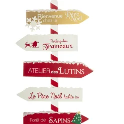 PANCARTE BOIS ROUGE BLANC 120CM