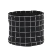 PANIER COTON IMPRIME MOTIF CARRE NOIR 17X14CM