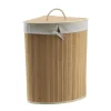 PANIERE A LINGE D ANGLE PLIABLE BAMBOU TISSU LIN