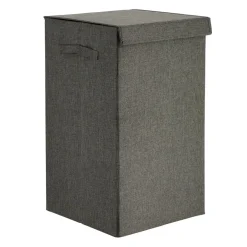PANIERE A LINGE PLIABLE TISSU GRIS