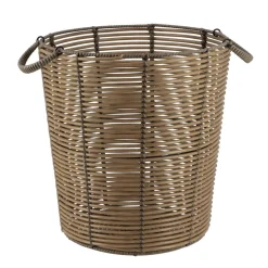 PANIERE A LINGE RECYCLE FACON ROTIN 35X38CM NATUREL