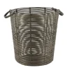 PANIERE A LINGE RECYCLE FACON ROTIN 35X38CM GRIS