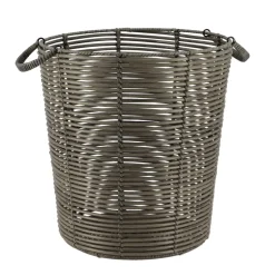 PANIERE A LINGE RECYCLE FACON ROTIN 35X38CM GRIS