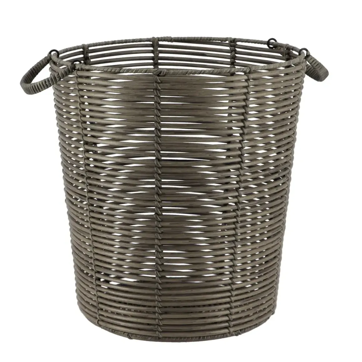 PANIERE A LINGE RECYCLE FACON ROTIN 35X38CM GRIS