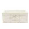 PANIERE EN PAPIER 39X26X15.5CM BLANC TISSU LIN